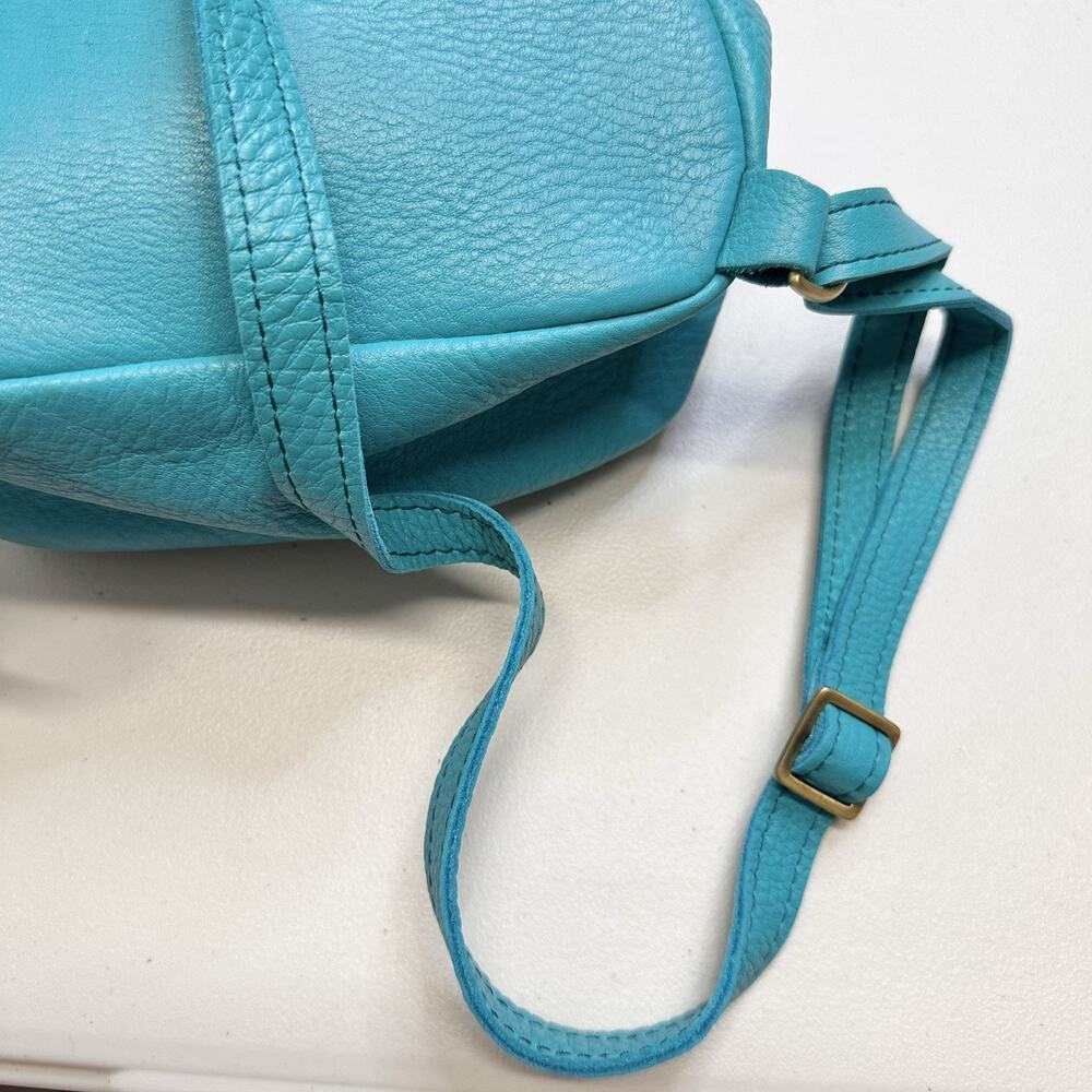 Portland Leather Goods Mini Snap Backpack Seafoam Teal Blue Classic Design - Picture 7 of 12